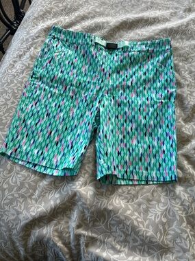 EP Pro Aqua Multi-Color Diamond Print Golf Shorts